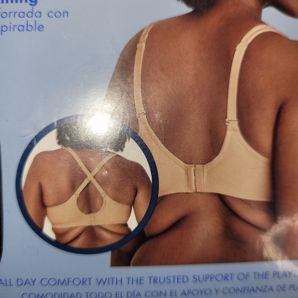 Playtex 18Hour WireFree Bounce Control Support Breathable Cup Bra Black 40D NIP - Picture 5 of 15